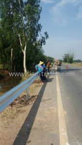 w-beam guard rails ทางหลวงหมายเลข 3304 ตอนควบคุม 0100 ตอน บ้านโพธิ์ - แปลงยาว