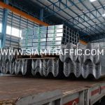 ราวเหล็กลูกฟูก ปลายทางทางหลวงหมายเลข 4 ตอนควบคุม 0501 ตอน สระพัง - เขาวัง ตอน 8 ปริมาณ 5,128 เมตร