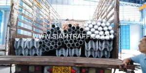 ราวกันอันตราย W-beam ปลายทางอำเภอเวียงแก่น จังหวัดเชียงราย